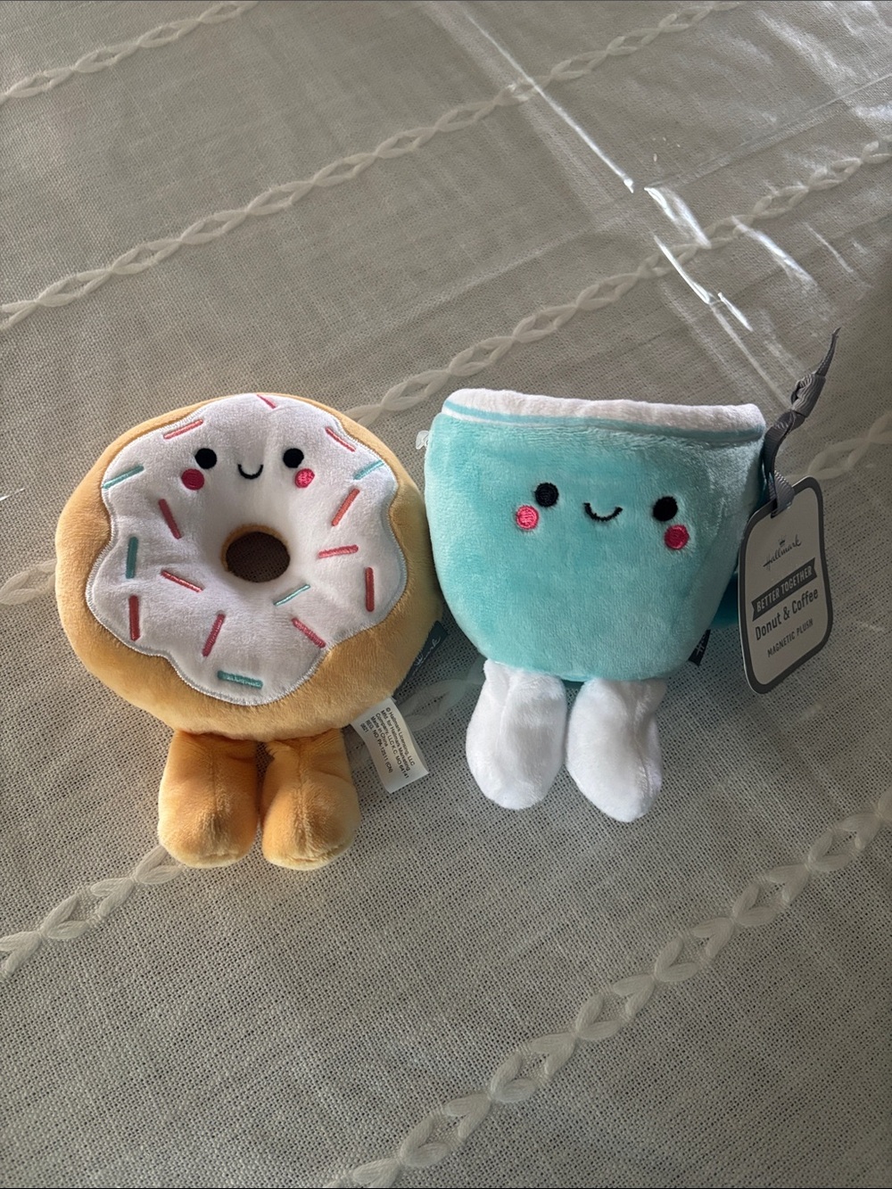 Hallmark better together Donut & Coffee Plush Toy Set - Aqua Cup & Frosted Donut